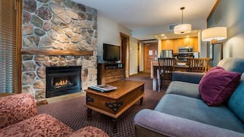 TV, fireplace, DVD player