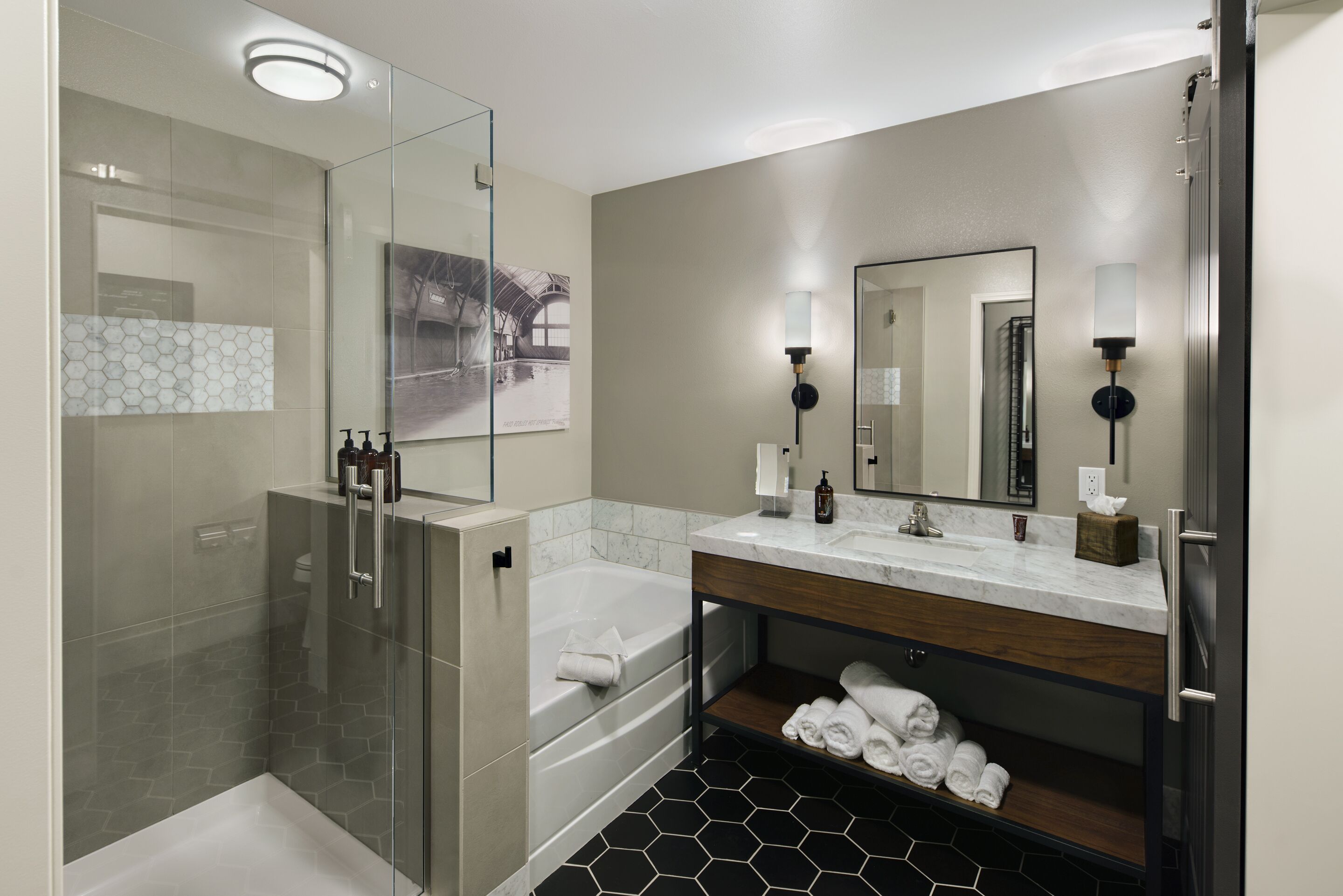 free toiletries, hair dryer, towels, soap