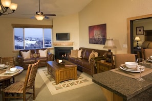 TV, fireplace, DVD player, offices