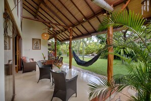 Outdoor dining - Vibrant Soulful Bali Home for Short Term Rent (North Sanur)
