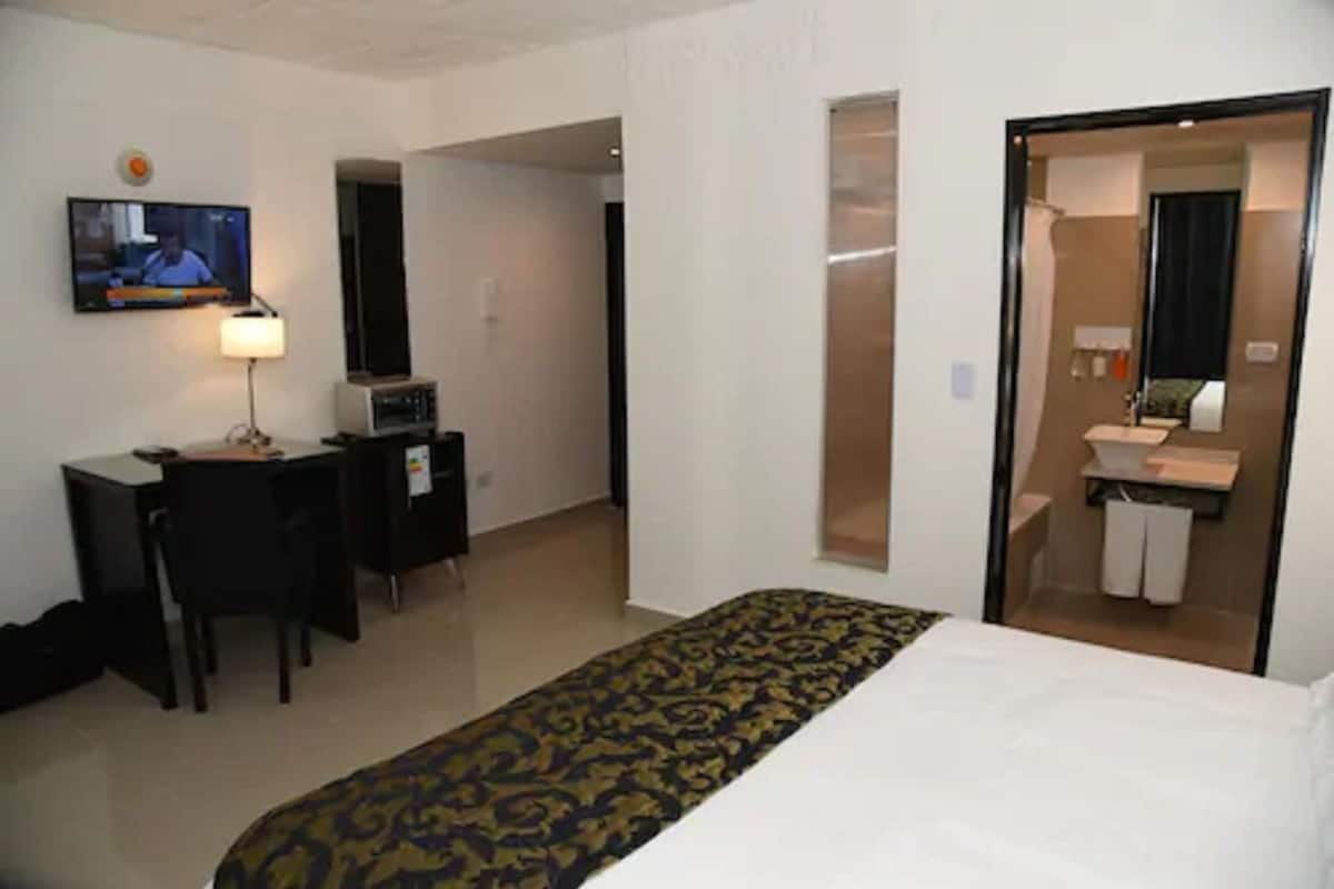Desk, free WiFi, bed sheets