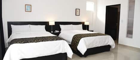 Desk, free WiFi, bed sheets