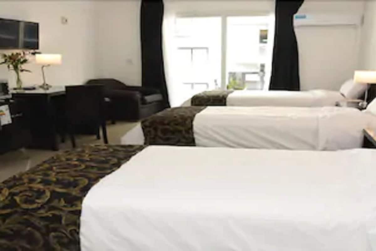 Desk, free WiFi, bed sheets