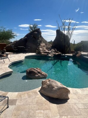 Outdoor pool, a heated pool