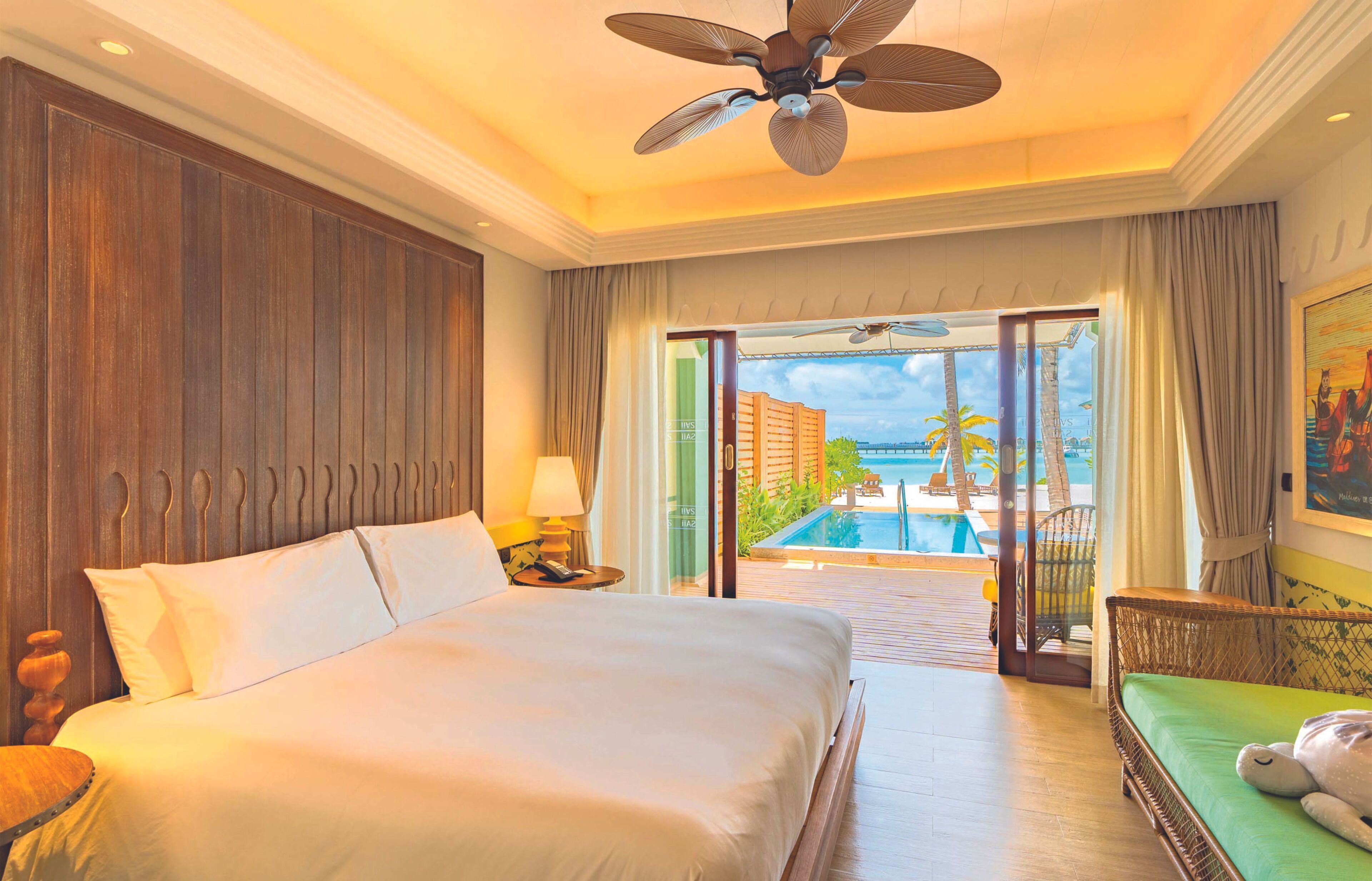 룸, 킹사이즈침대 1개, 전용 수영장, 해변 (Beach Room with Pool) | 고급 침구, 미니바, 객실 내 금고, 책상
