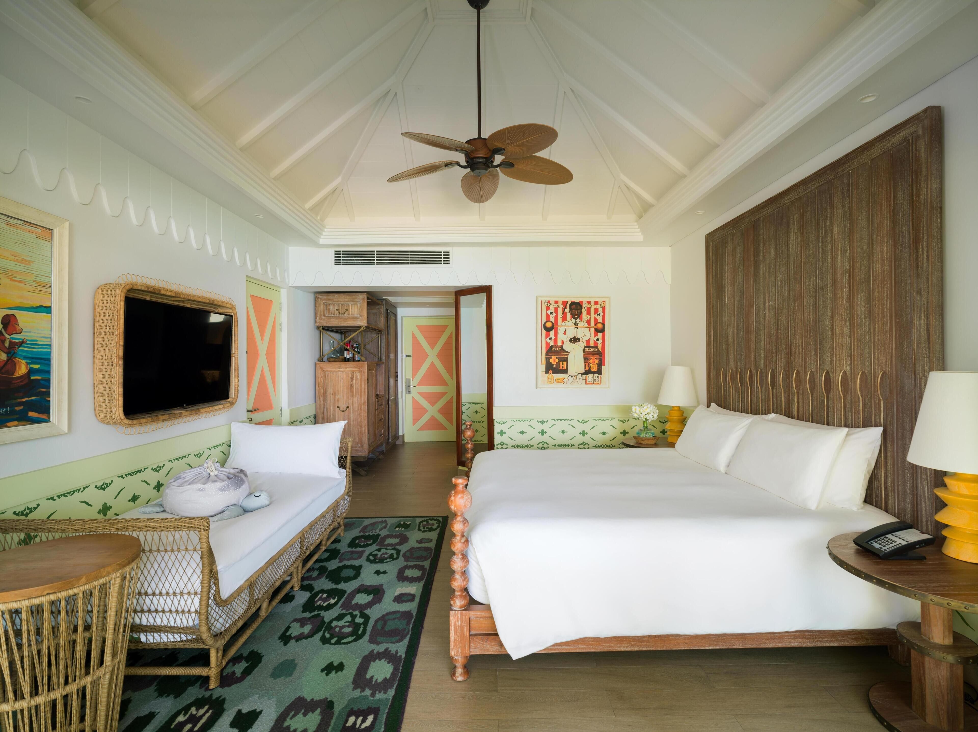 42-inch LCD TV with cable channels, TV, streaming services