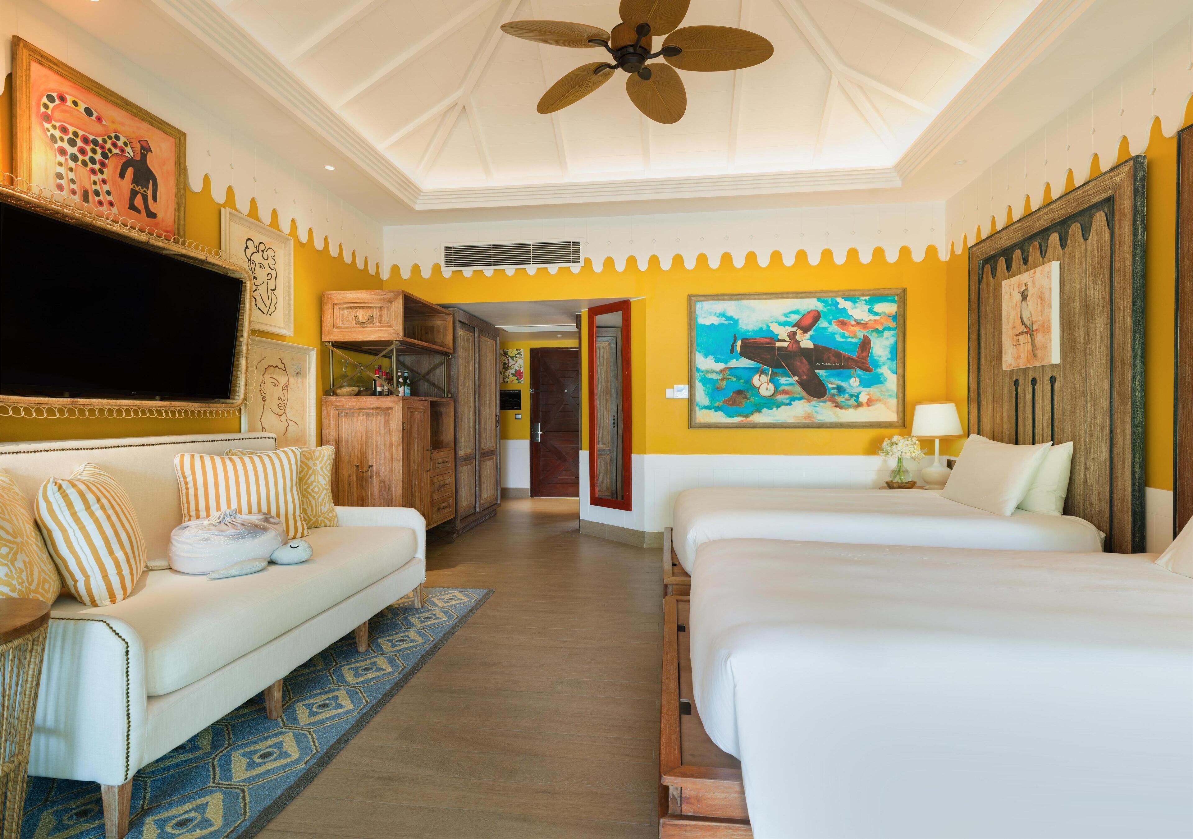 42-inch LCD TV with cable channels, TV, streaming services