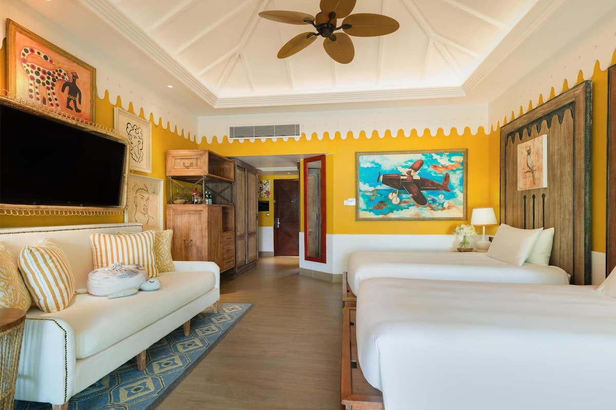 42-inch LCD TV with cable channels, TV, streaming services