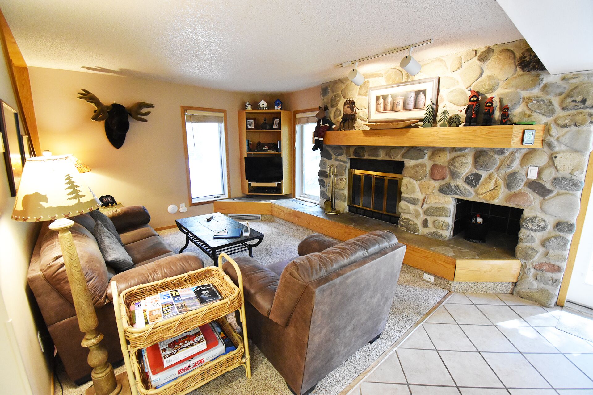 Televisión, chimenea