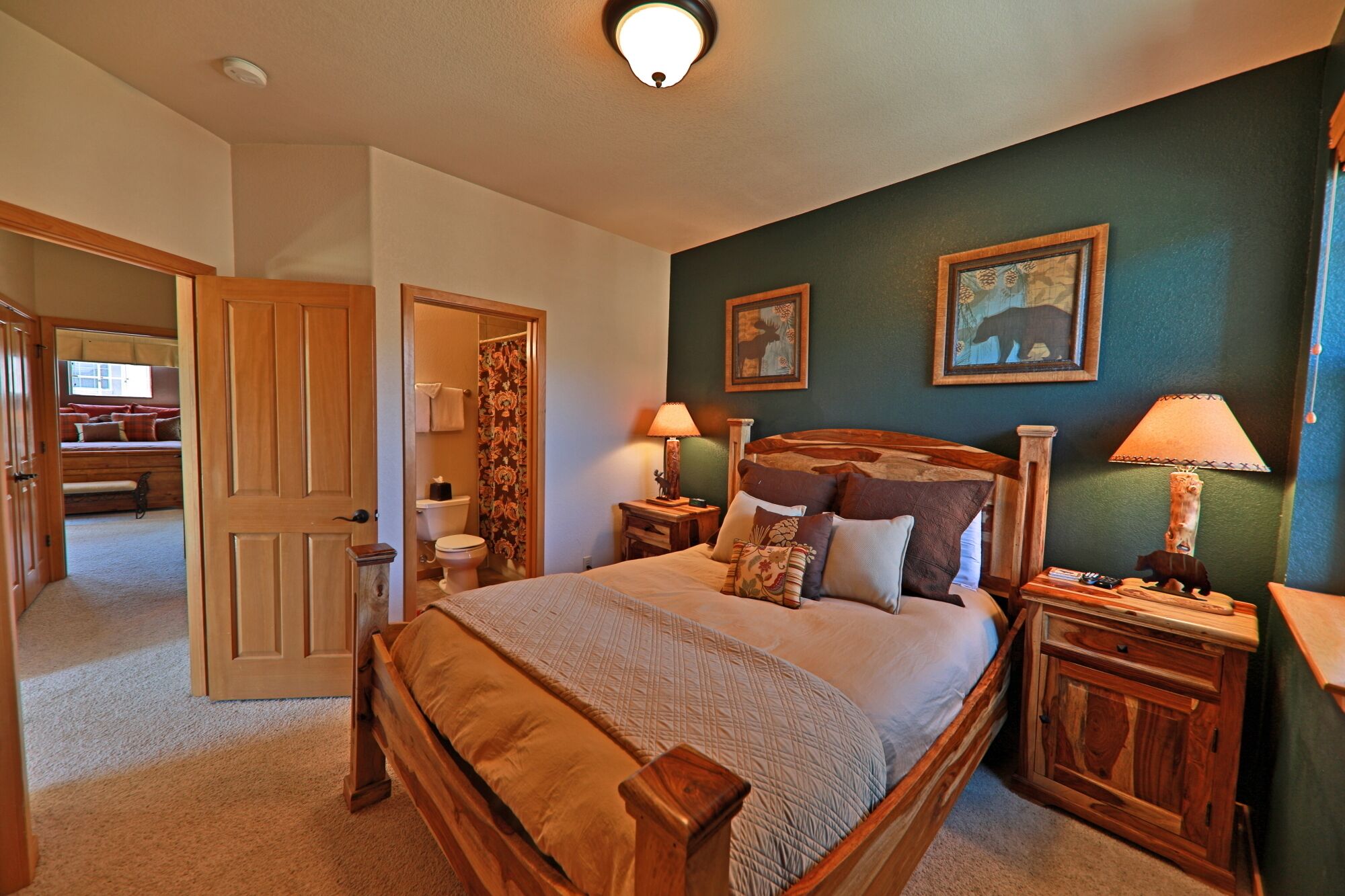 2nd Bedroom with queen bed and attached bathroom