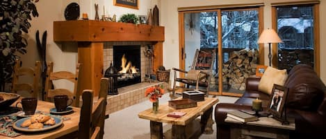 TV, fireplace, DVD player