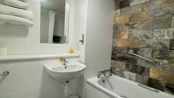 Free toiletries, hair dryer, towels