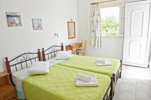Double or Twin Room | Desk, iron/ironing board, free cribs/infant beds, bed sheets - Evagelia's Place (Mykonos)