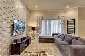 House, 5 Bedrooms, Private Pool (4 Bathrooms - SV63929) | Living room | Flat-screen TV - Davenport Homes in Solterra Rst by ADR (Davenport)