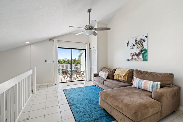 Smart TV, DVD player, books, video library