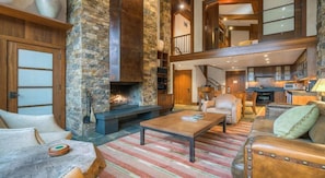 TV, fireplace, offices