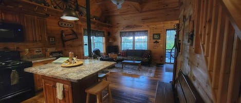 Smart TV, DVD player, books, video library