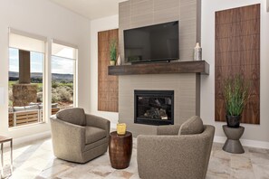 House, Multiple Beds, Mountain View (Villa On The 18th) | Living area | TV, fireplace, DVD player