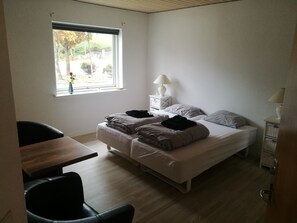 Premium bedding, desk, soundproofing, iron/ironing board