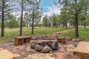 Property grounds - Mountain House w/Hot Tub, Firepit, Ping Pong, Decks, Walk to Golf/Tennis/Park (Angel Fire)