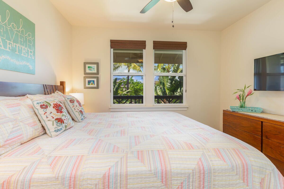 Guest bedroom located on first level with mountain view
