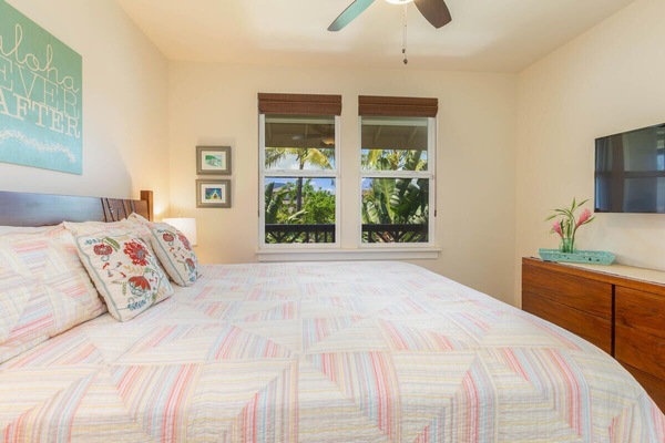Guest bedroom located on first level with mountain view