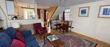 TV, DVD player, table tennis, books