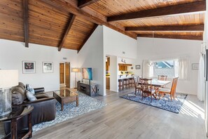 Fireplace, video games, DVD player