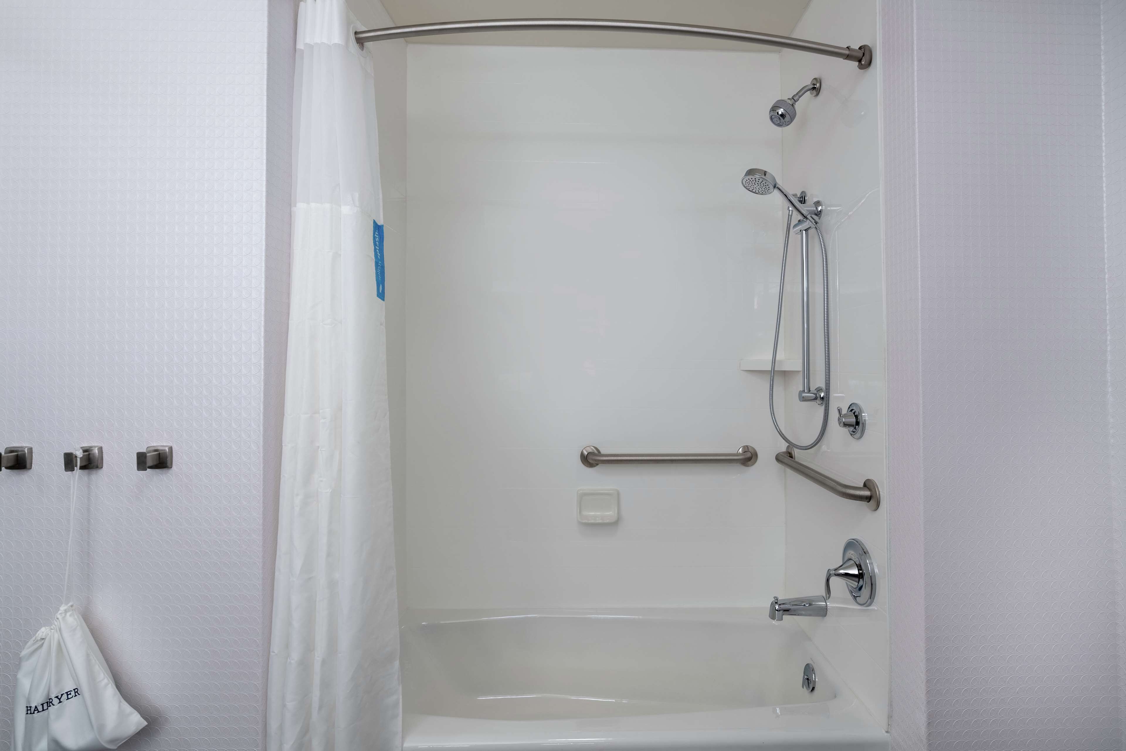 free toiletries, hair dryer, towels