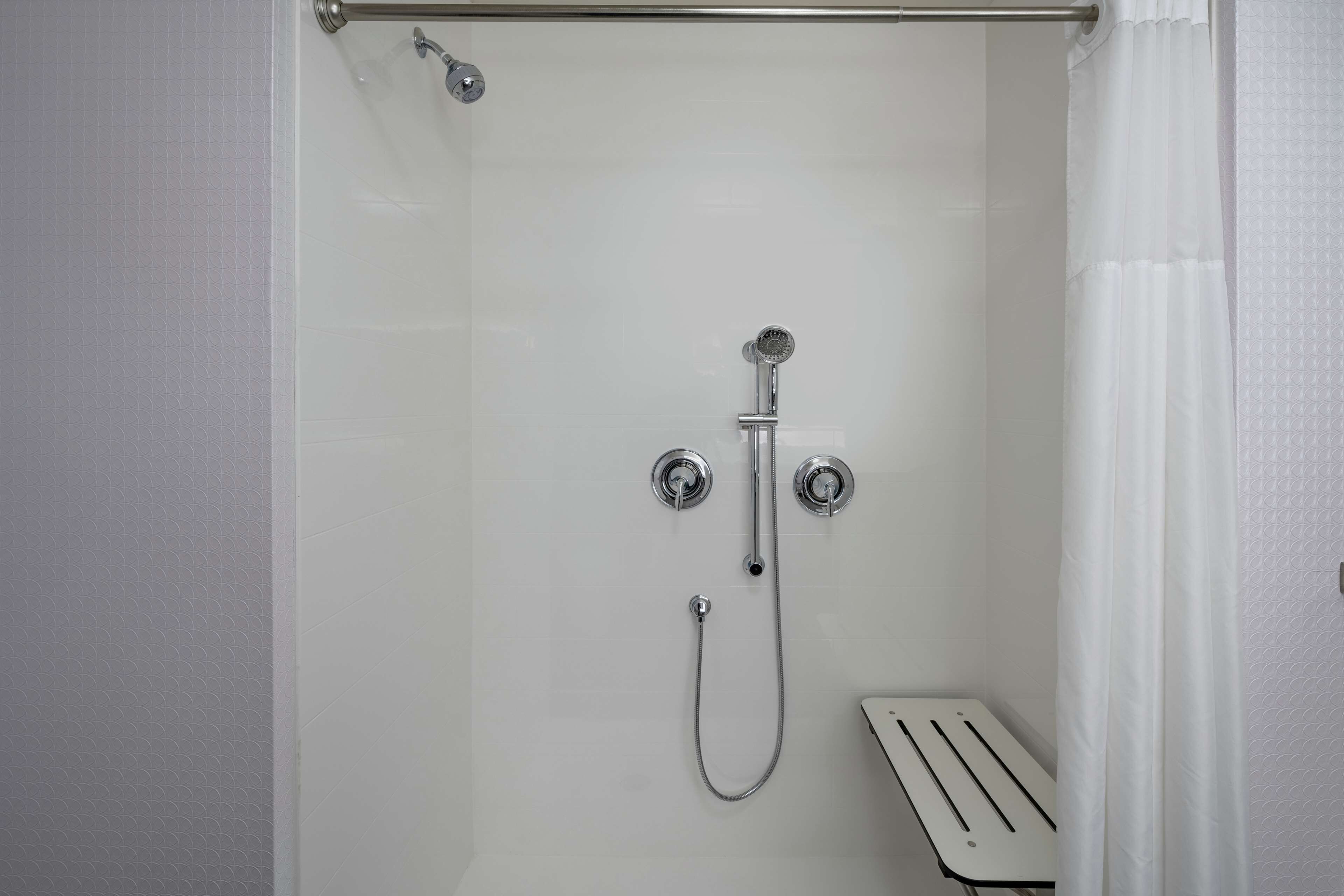 room, 2 queen beds, accessible (roll-in shower, mobility & hearing) | bathroom shower