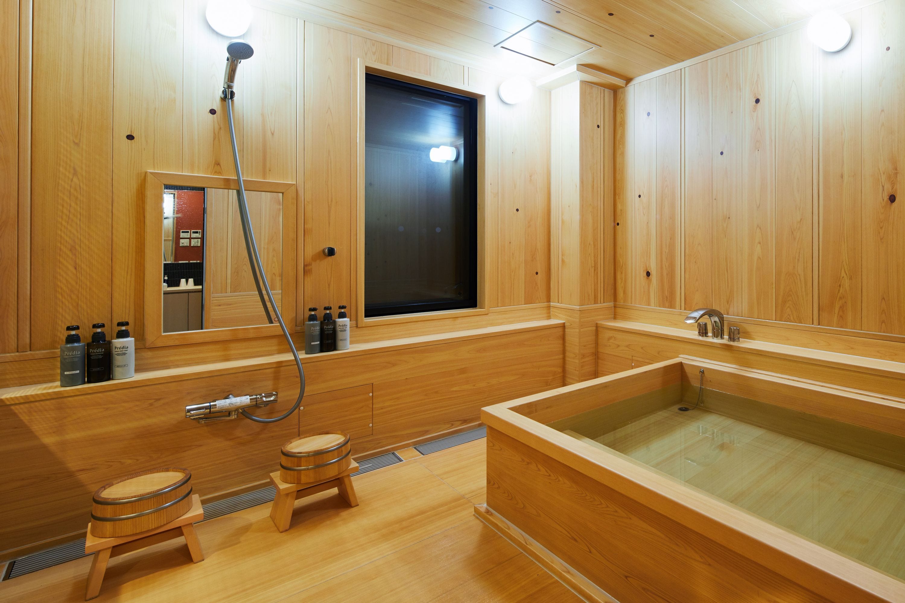 Traditional House with Private Hot spring bath | Bathroom | Separate bathtub and shower, deep-soaking bathtub, free toiletries