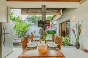 Villa, 2 Bedrooms, Private Pool | Private kitchen | Fridge, microwave, stovetop, electric kettle - Villa Dion (Canggu)