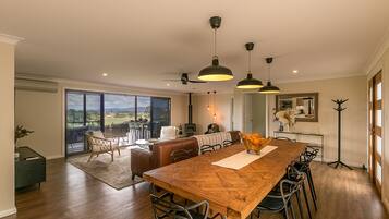 Wattle Spa Retreat | Living area | Flat-screen TV, fireplace, DVD player, iPod dock