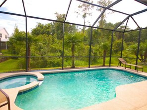 Family Villa, Balcony, Garden Area | Pool | 8 outdoor pools, pool umbrellas, pool loungers - Ov3372 - Reunion Resort - 5 Bed 5.5 Baths Villa (Kissimmee)