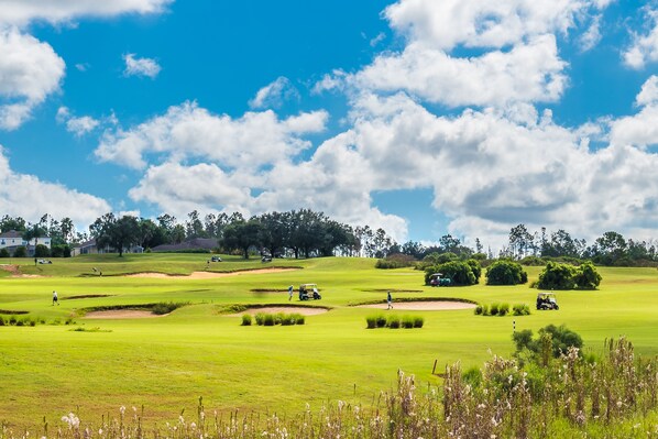 Family Villa, Hot Tub, Garden Area | Golf view