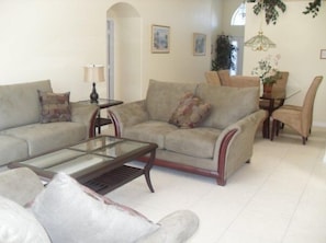 Family Villa, Private Pool, Garden Area | Living area | Flat-screen TV, table football - Ov2942 - Indian Creek - 4 Bed 3 Baths Villa (Kissimmee)