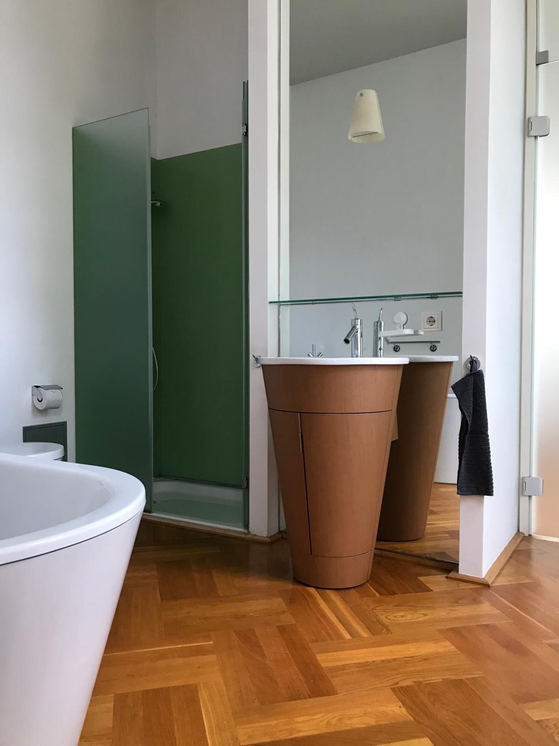 shower, eco-friendly toiletries, hair dryer, towels