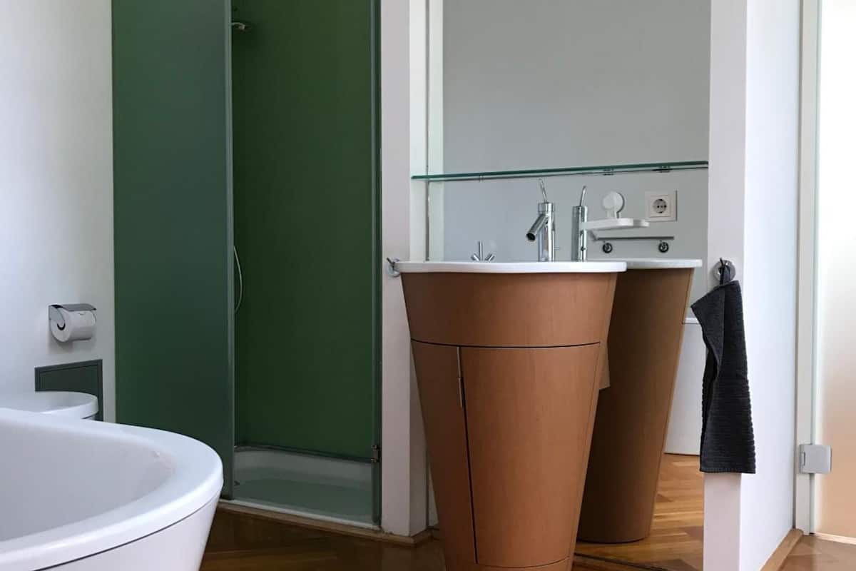 shower, eco-friendly toiletries, hair dryer, towels