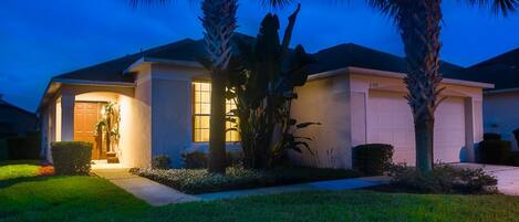 Family Townhome, Hot Tub, Garden Area | Front of property – evening/night