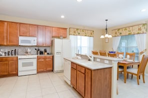 Family Villa, Hot Tub, Garden Area | Shared kitchen