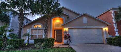 Family Villa, Hot Tub, Garden Area | Front of property – evening/night