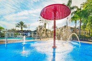 Seasonal outdoor pool, pool umbrellas, pool loungers