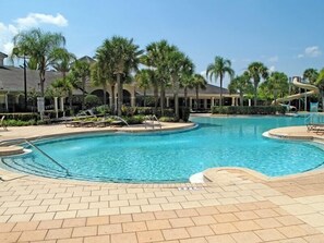 Family Villa, Balcony, Garden Area | Outdoor pool | Seasonal outdoor pool, pool umbrellas, sun loungers