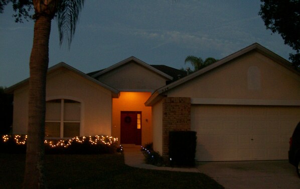 Family Villa, Balcony, Garden Area | Front of property – evening/night