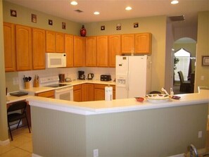 Family Villa, Hot Tub, Garden Area | Shared kitchen | Fridge, microwave, oven, dishwasher