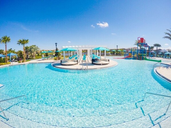 Family Condo, Balcony, Garden Area | Water view - Fd88884 - Windsor At Westside Resort - 5 Bed 4.5 Baths Townhouse (Kissimmee)