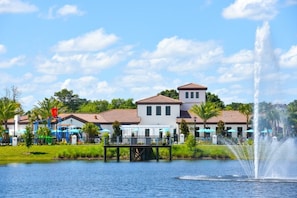 Family Condo, Balcony, Garden Area | Lake - Fd88884 - Windsor At Westside Resort - 5 Bed 4.5 Baths Townhouse (Kissimmee)