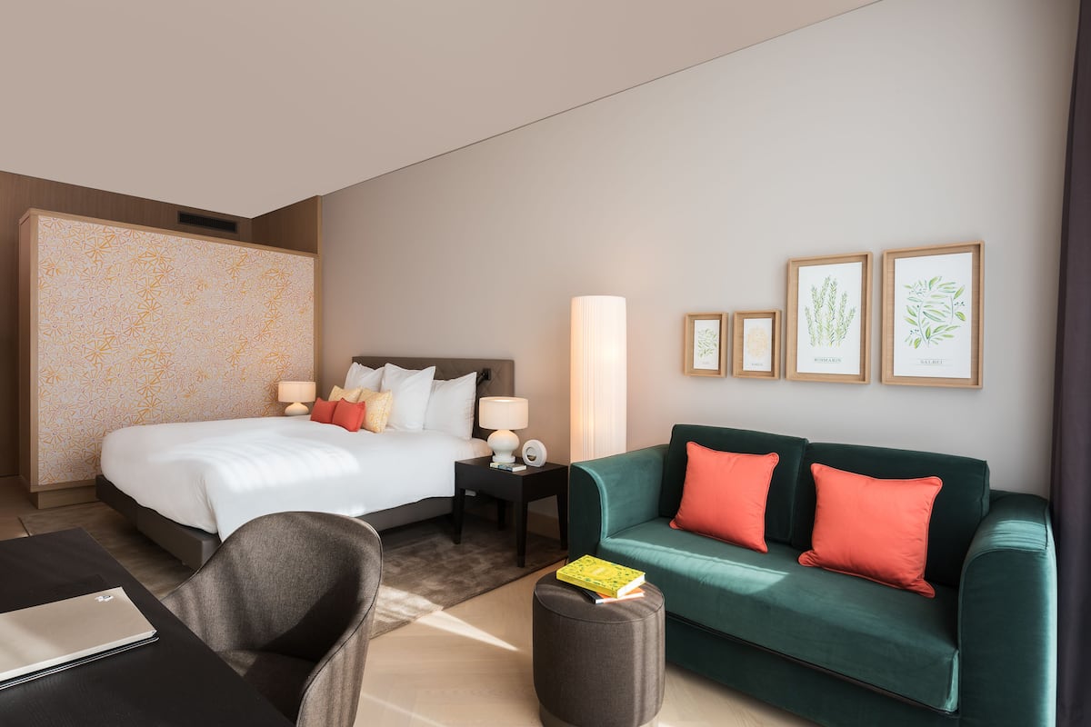 Apartamento de lujo, 2 habitaciones, balcón (Vitality) | 1 dormitorio y ropa de cama de alta calidad