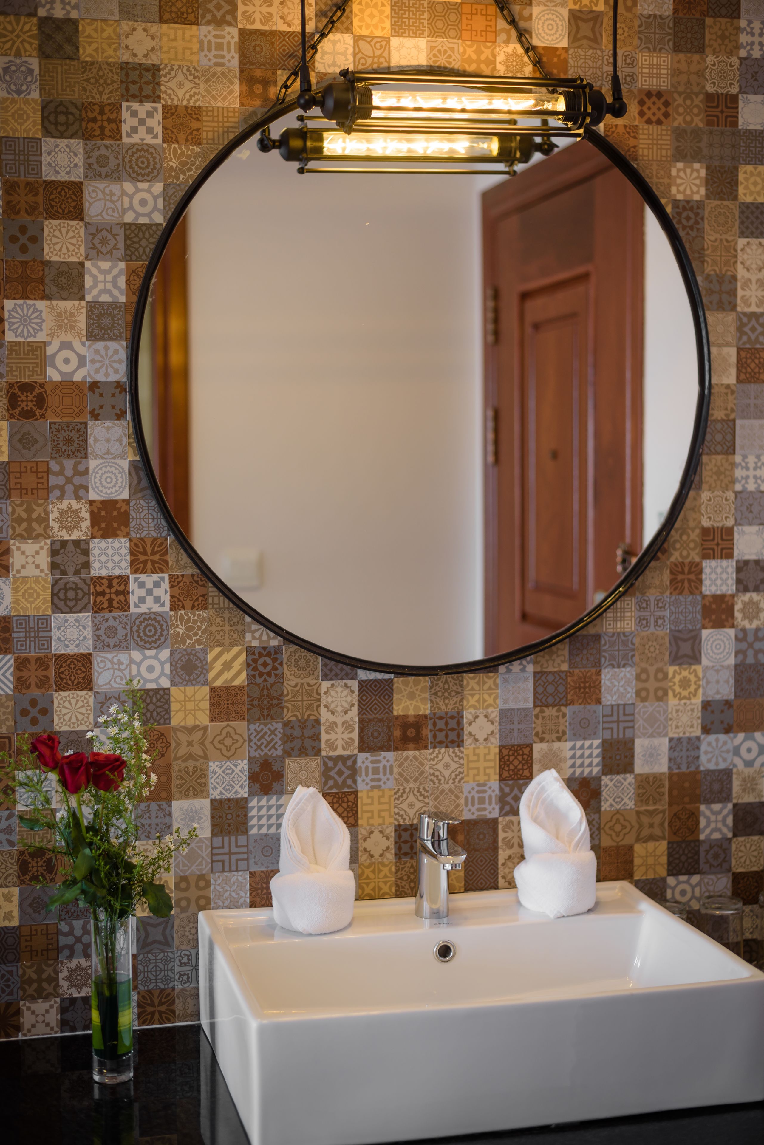 shower, rainfall showerhead, hair dryer, bathrobes