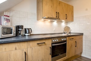 Economy Apartment | Private kitchen | Fridge, microwave, stovetop, dishwasher - Landhaus Nordsee-Peerhuus (Friedrichskoog)